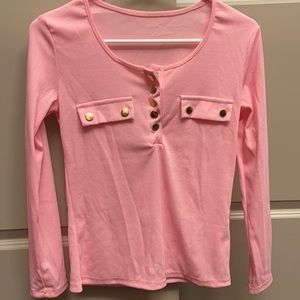 Long sleeve pink tee